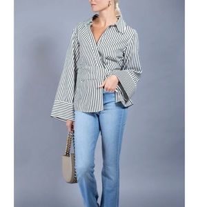 Frame Draped Wrap Shirt